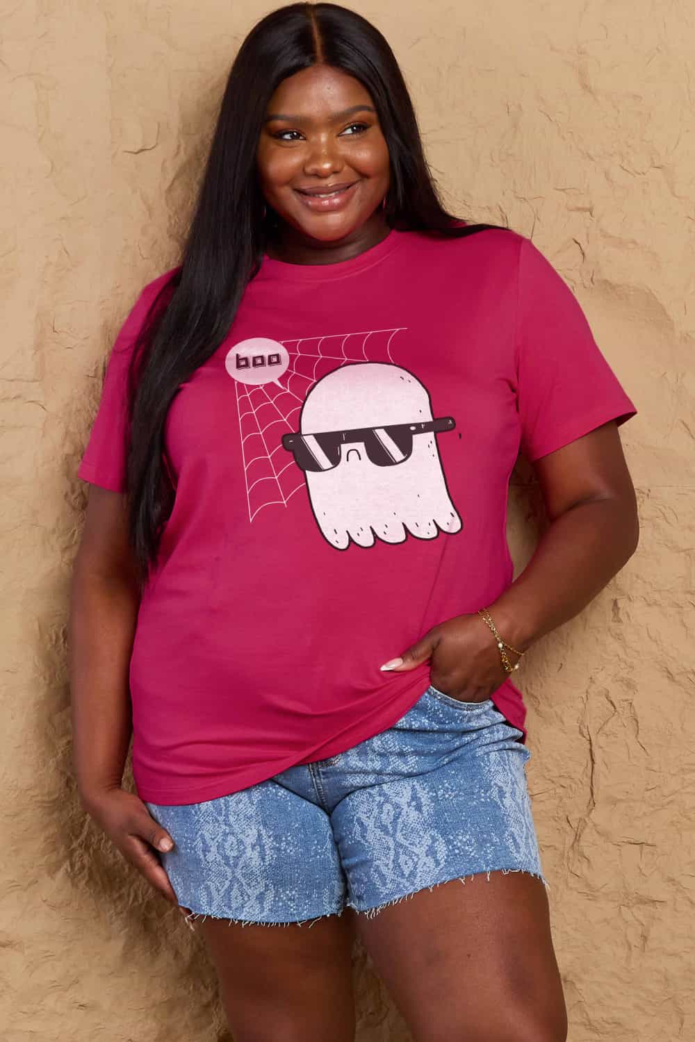 Full Size BOO Graphic Cotton T-Shirt - T-Shirts - Shirts & Tops - 14 - 2024