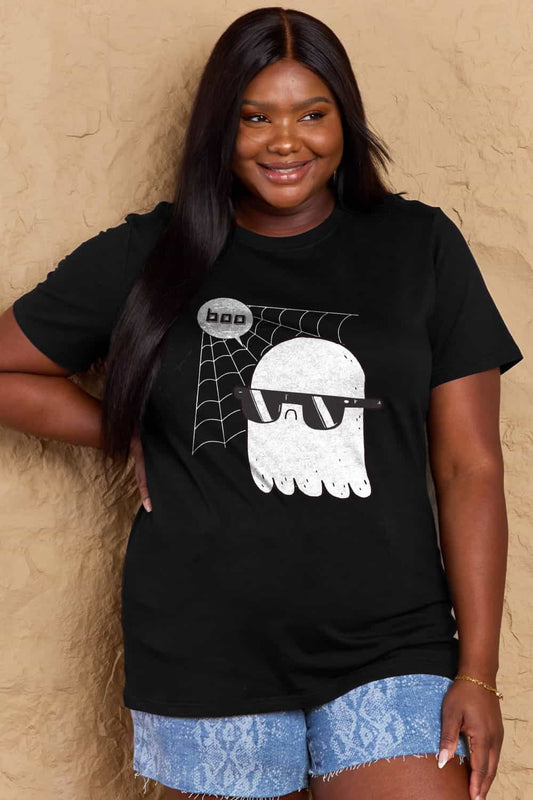 Full Size BOO Graphic Cotton T-Shirt - Black / S - T-Shirts - Shirts & Tops - 19 - 2024