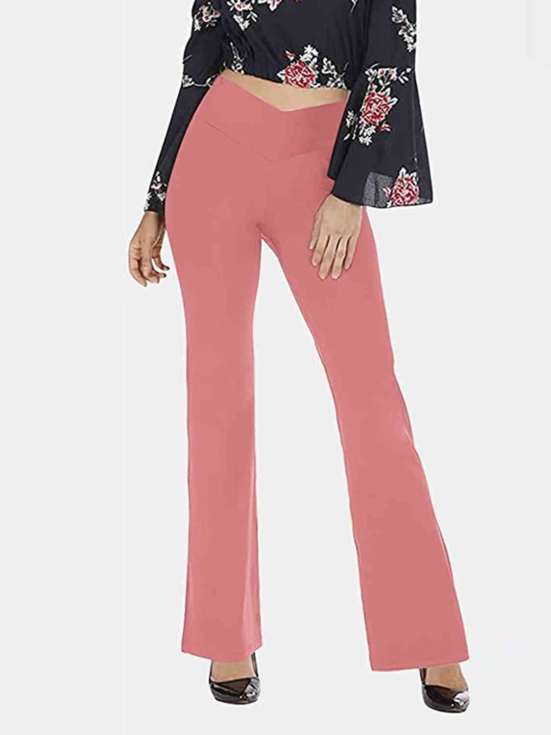 V-Waist Bootcut Long Pants - Burnt Coral / S - Bottoms - Pants - 16 - 2024