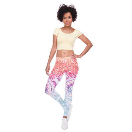 3d Mandala Pastel Leggings - Pink / One Size - Bottoms - Pants - 2 - 2024