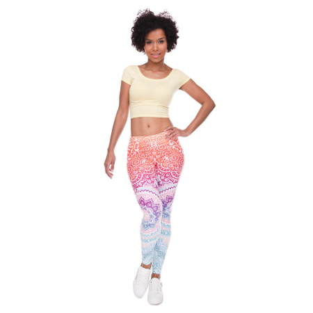 3d Mandala Pastel Leggings - Pink / One Size - Bottoms - Pants - 1 - 2024