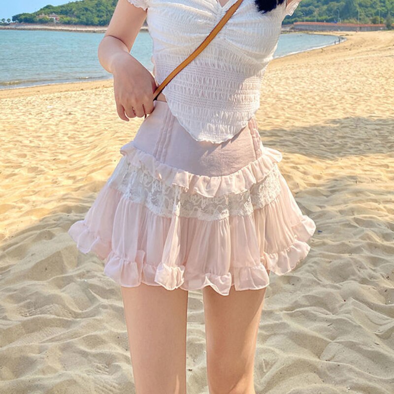 Angelic Lace Ruffle Mini Skirt - Bottoms - Skirts - 4 - 2024