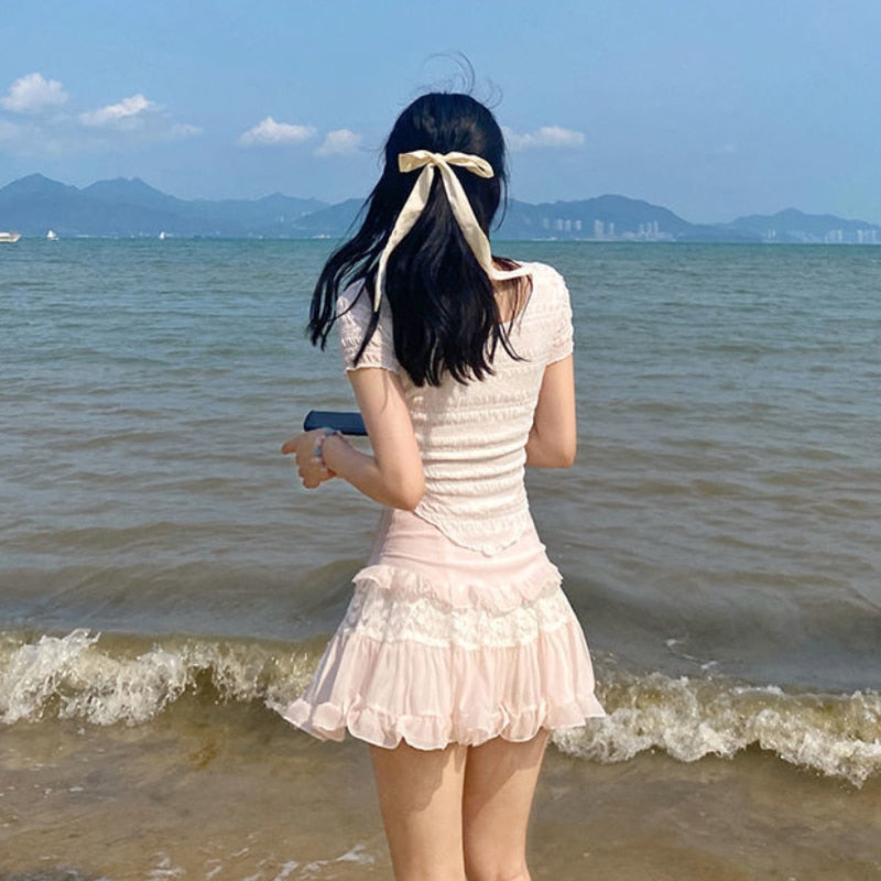 Angelic Lace Ruffle Mini Skirt - Bottoms - Skirts - 5 - 2024