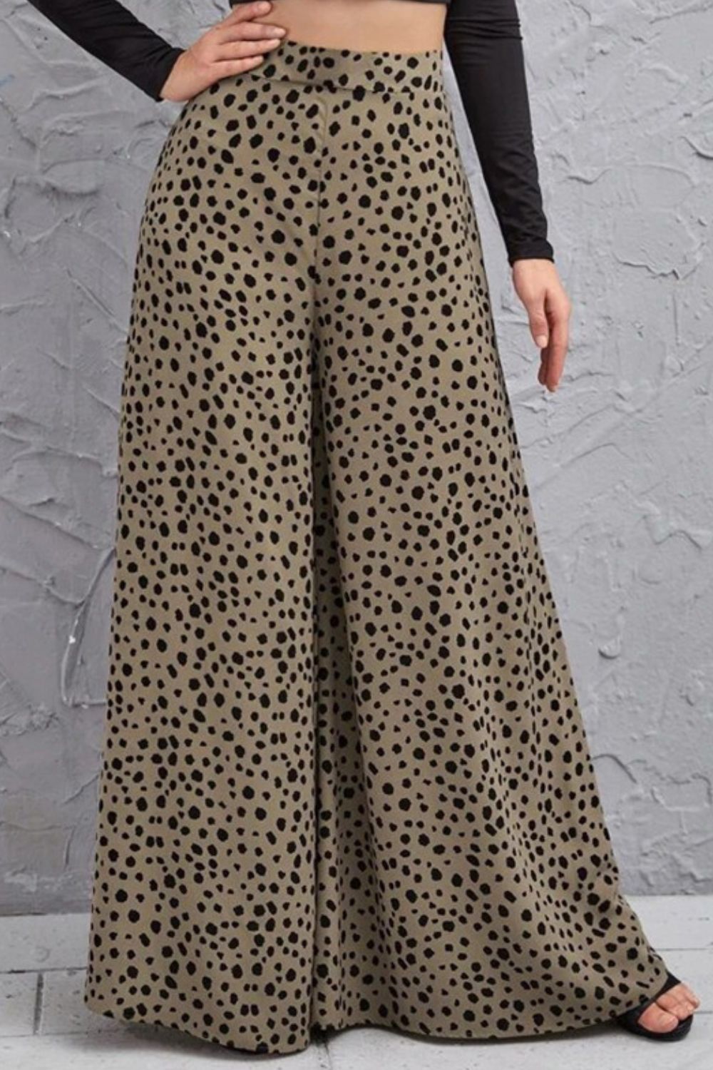 Animal Print High-Rise Culottes - Green / S - Bottoms - Pants - 5 - 2024