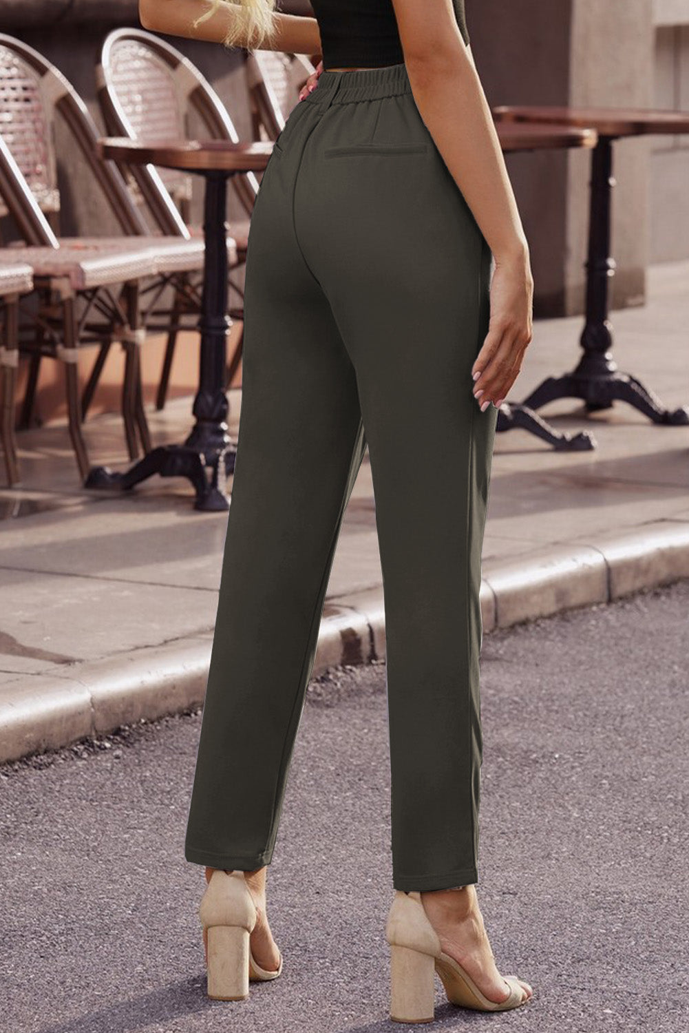Ankle-Length Straight Leg Pants with Pockets - Bottoms - Pants - 13 - 2024