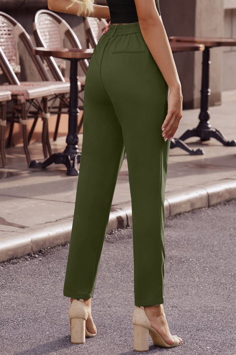 Ankle-Length Straight Leg Pants with Pockets - Bottoms - Pants - 8 - 2024