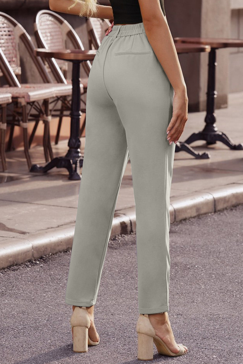 Ankle-Length Straight Leg Pants with Pockets - Bottoms - Pants - 18 - 2024