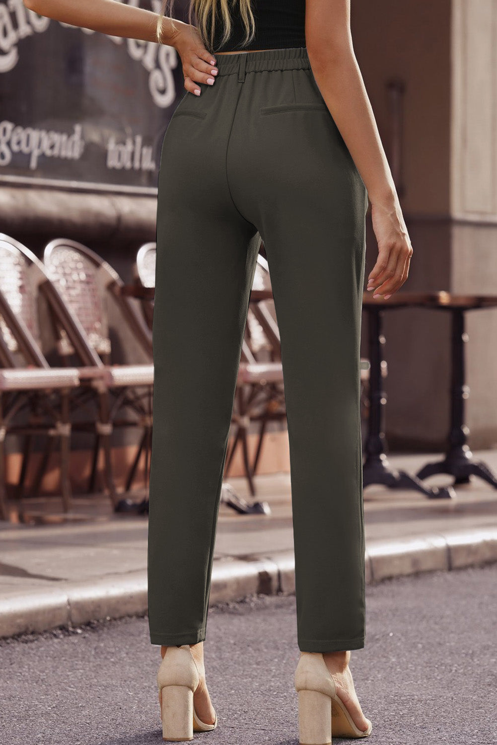 Ankle-Length Straight Leg Pants with Pockets - Bottoms - Pants - 14 - 2024