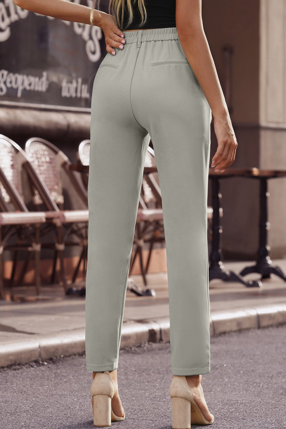 Ankle-Length Straight Leg Pants with Pockets - Bottoms - Pants - 19 - 2024