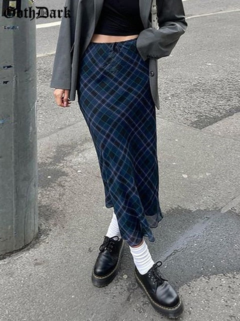 Argyle Plaid Fashion Midi Skirts - Bottoms - Clothing - 5 - 2024