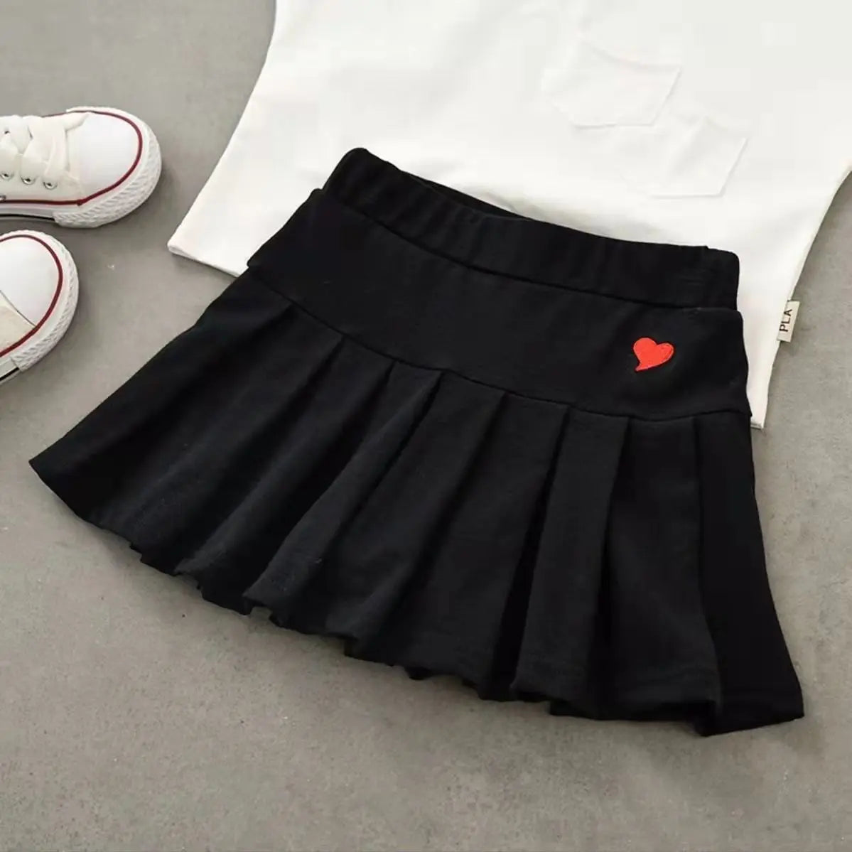Balletcore Kawaii Aesthetic Heart Embroidery Elastic Waist Tennis Skirt - Bottoms - Skirts - 4 - 2024