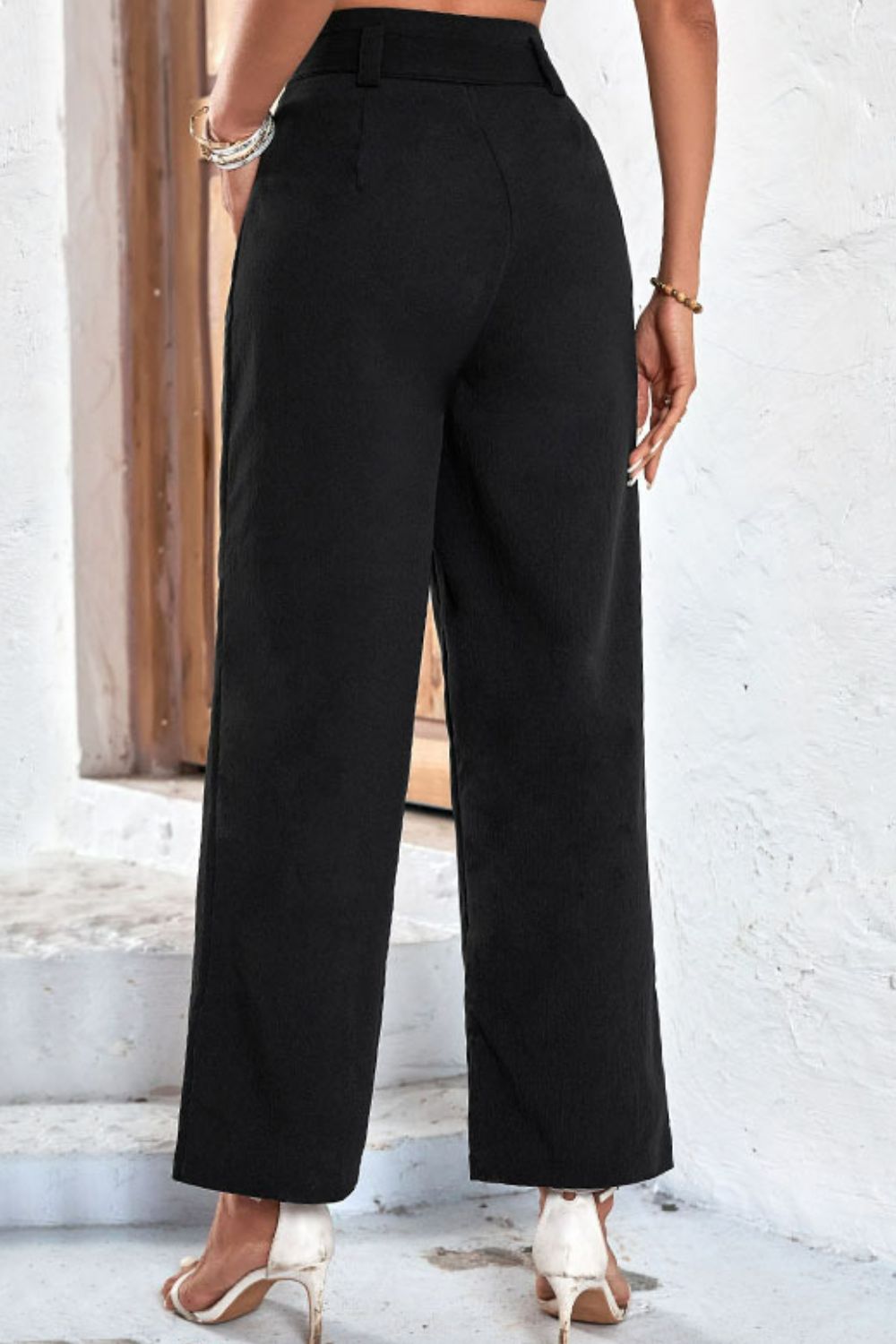 Belted High-Rise Wide Leg Pants - Bottoms - Pants - 2 - 2024