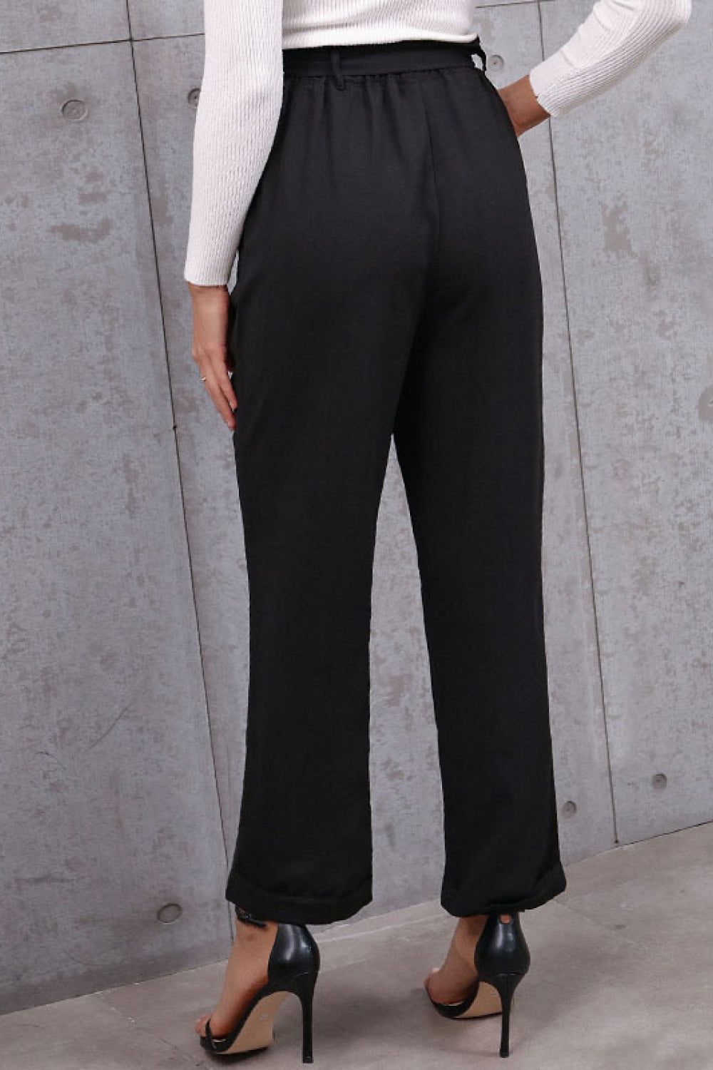 Belted Paperbag Waist Pants - Bottoms - Pants - 4 - 2024