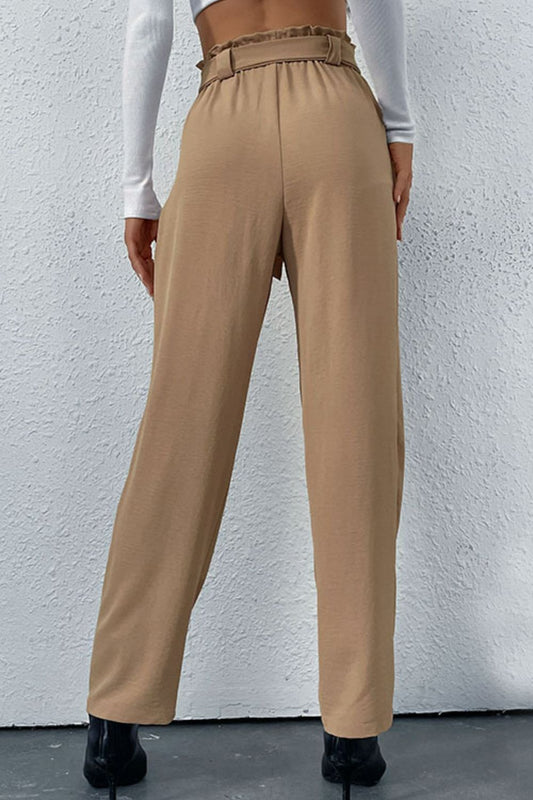 Belted Straight Leg Pants with Pockets - Bottoms - Pants - 2 - 2024