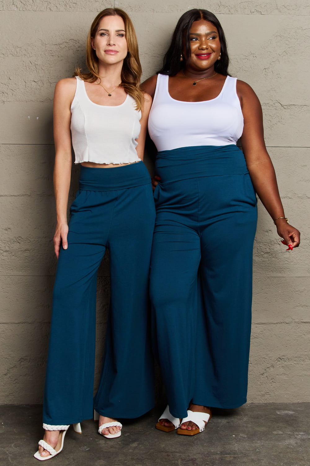 My Best Wish Full Size High Waisted Palazzo Pants - Teal / S - Bottoms - Pants - 1 - 2024