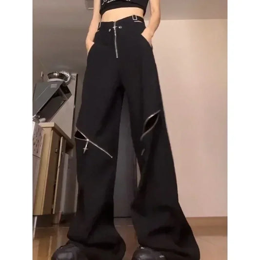 Black Gothic Cargo Pants - Oversized Harajuku Techwear - Black / S - Bottoms - Pants - 2 - 2024