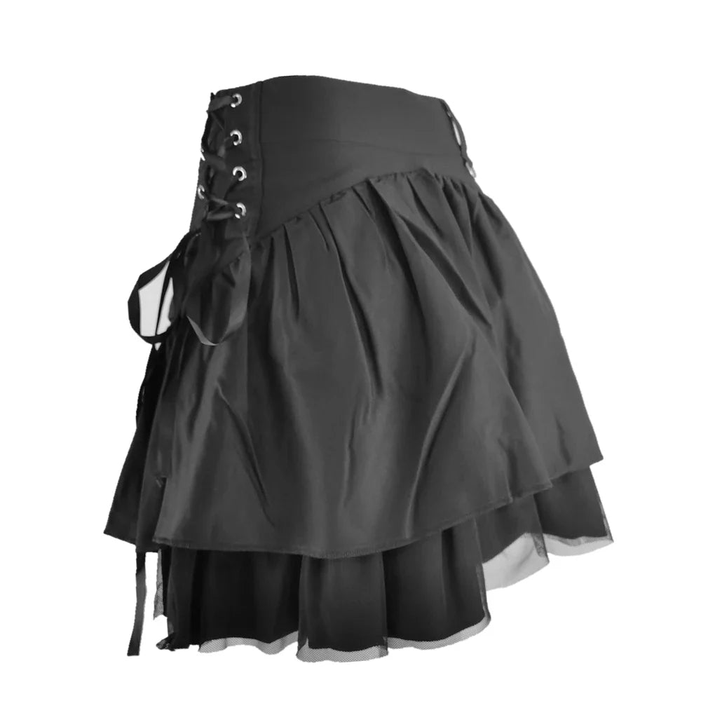 Black Retro Kawaii Skirt – Sweet Korean Streetwear Mini Skirt - Bottoms - Dance Dresses Skirts & Costumes - 4 - 2024