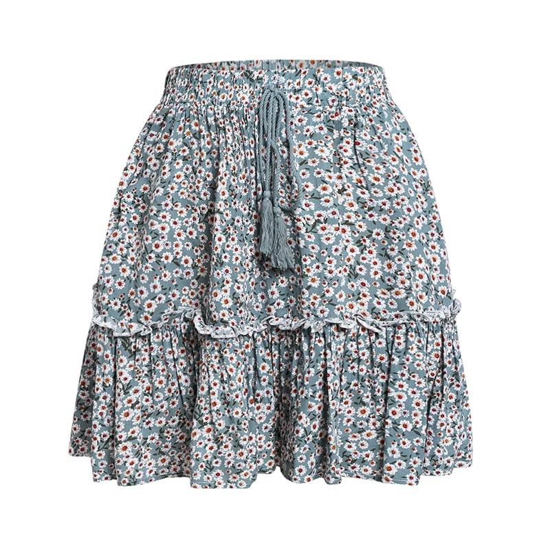 Bohemian Mini Skirt with Tassel - Gray / M - Bottoms - Skirts - 11 - 2024