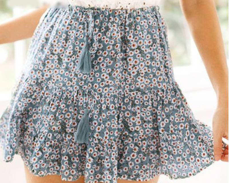 Bohemian Mini Skirt with Tassel - Bottoms - Skirts - 3 - 2024