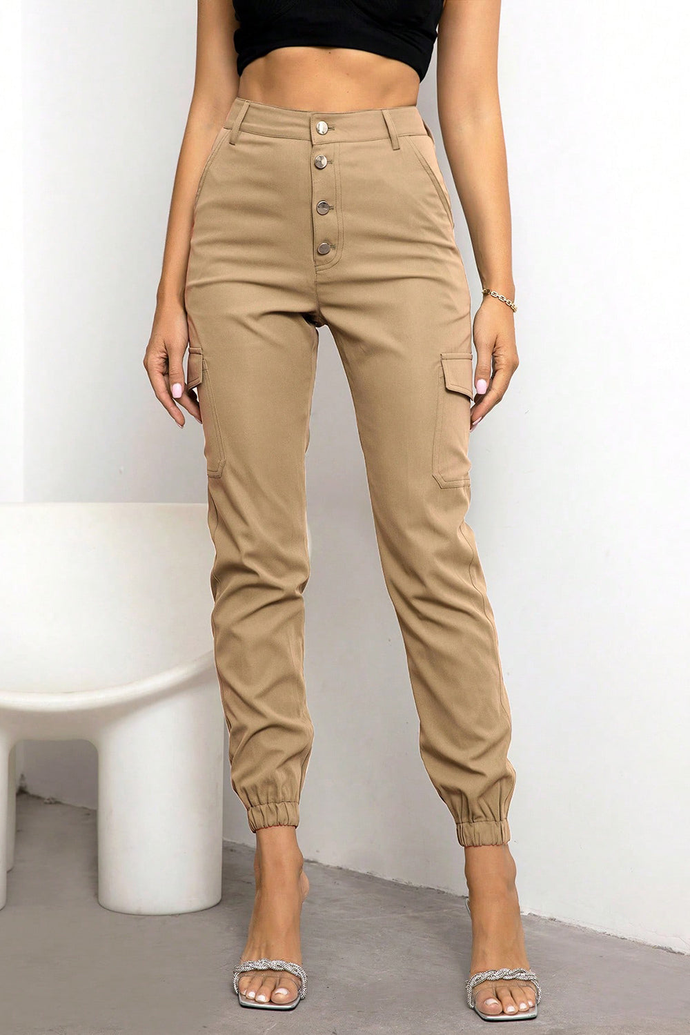 Button Fly Cargo Pants - Brown / XS - Bottoms - Pants - 5 - 2024
