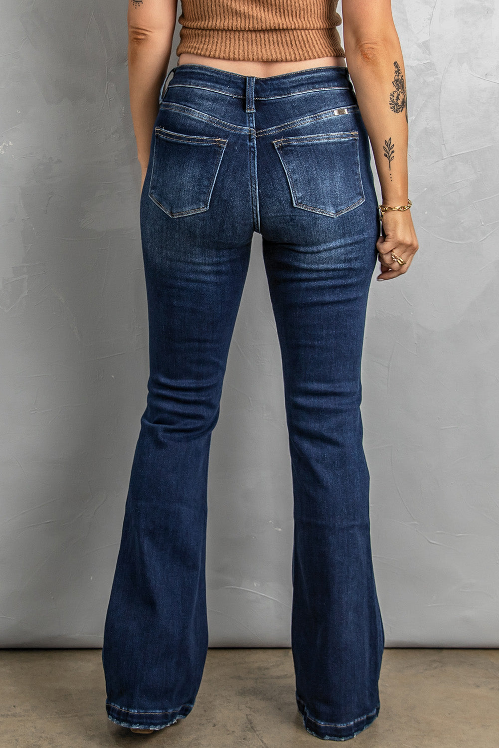 Button Fly Distressed Bootcut Jeans - Bottoms - Pants - 2 - 2024