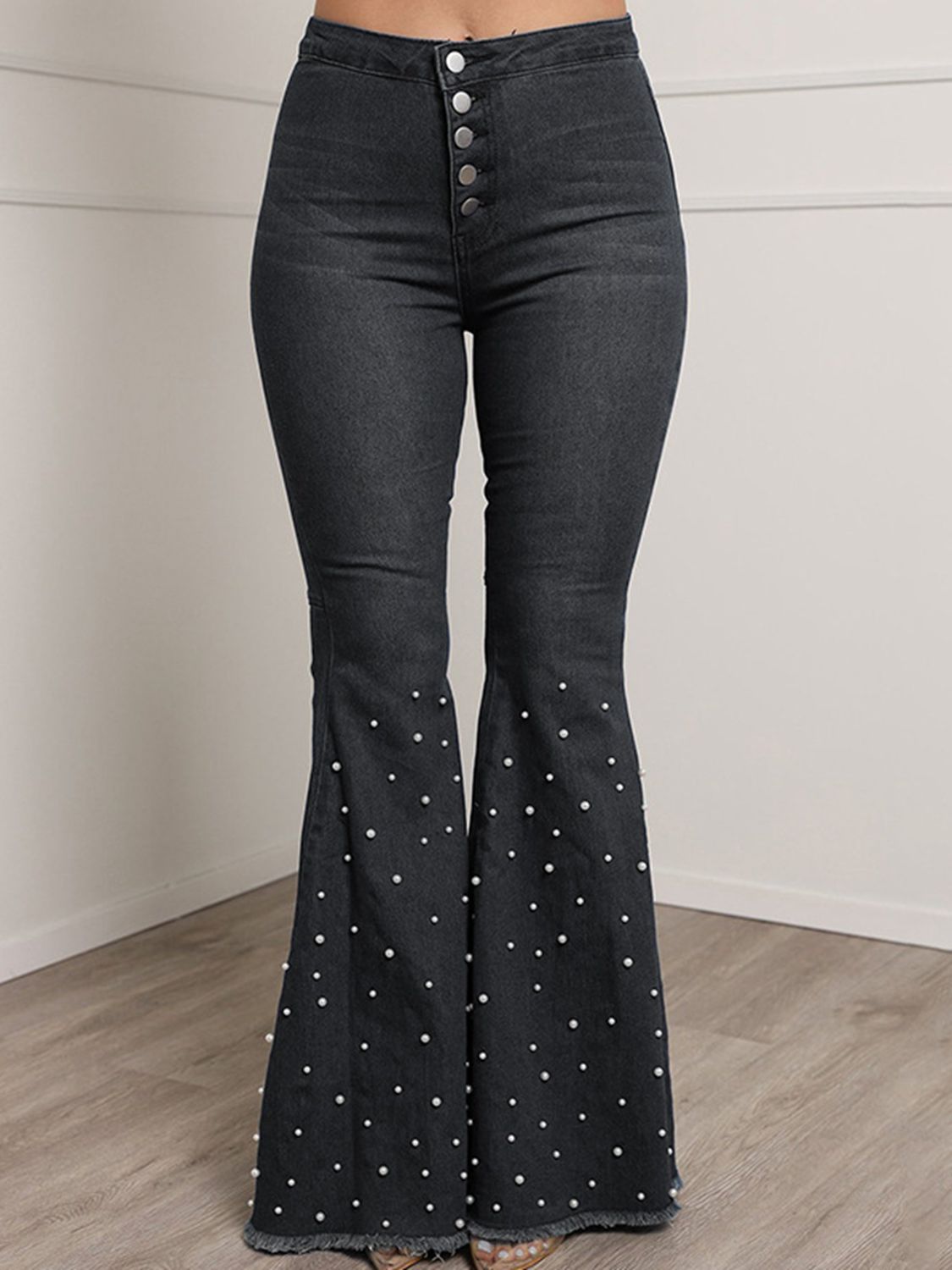 Button Fly Flare Jeans - Black / S - Bottoms - Pants - 4 - 2024