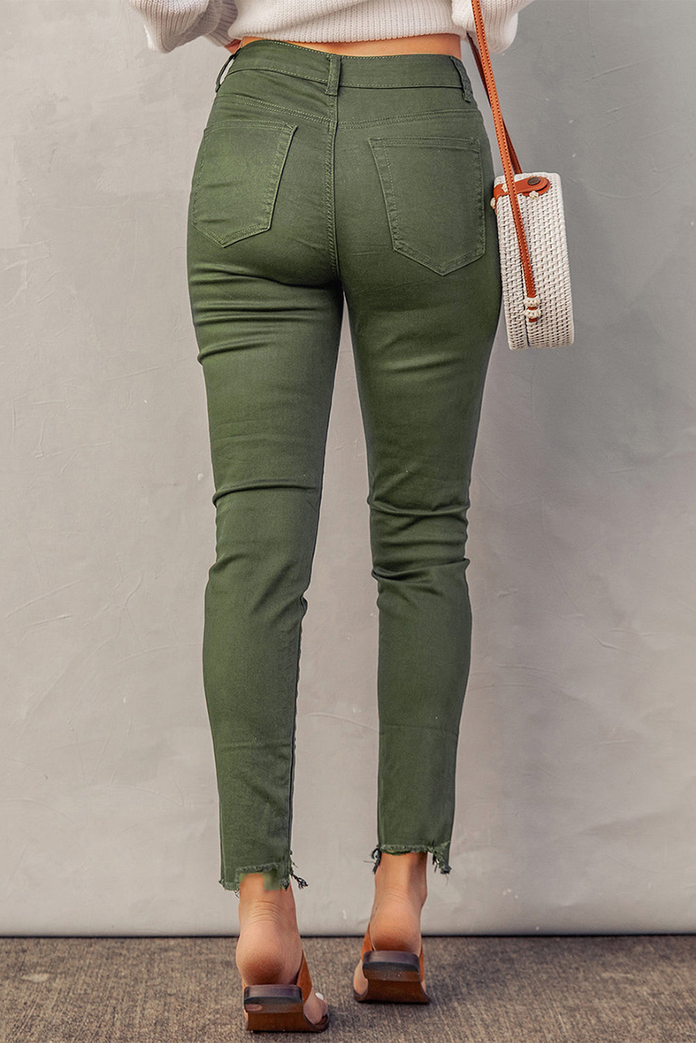 Button Fly Hem Detail Skinny Jeans - Bottoms - Pants - 11 - 2024