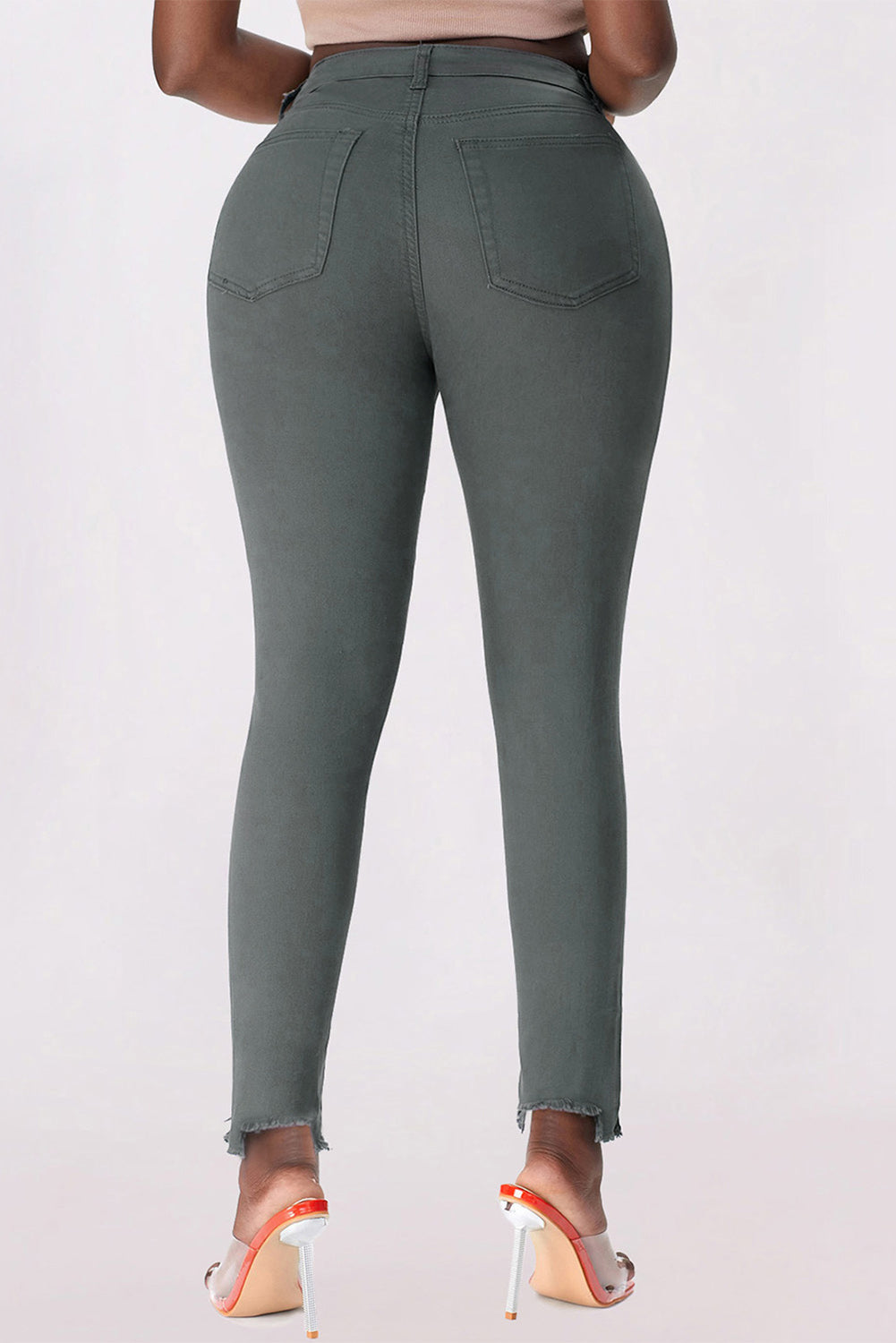 Button Fly Hem Detail Skinny Jeans - Bottoms - Pants - 6 - 2024