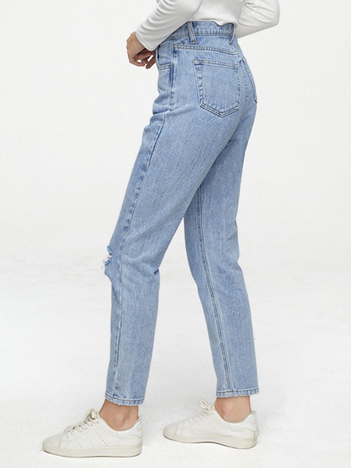 Buttoned Distressed Jeans - Bottoms - Pants - 2 - 2024