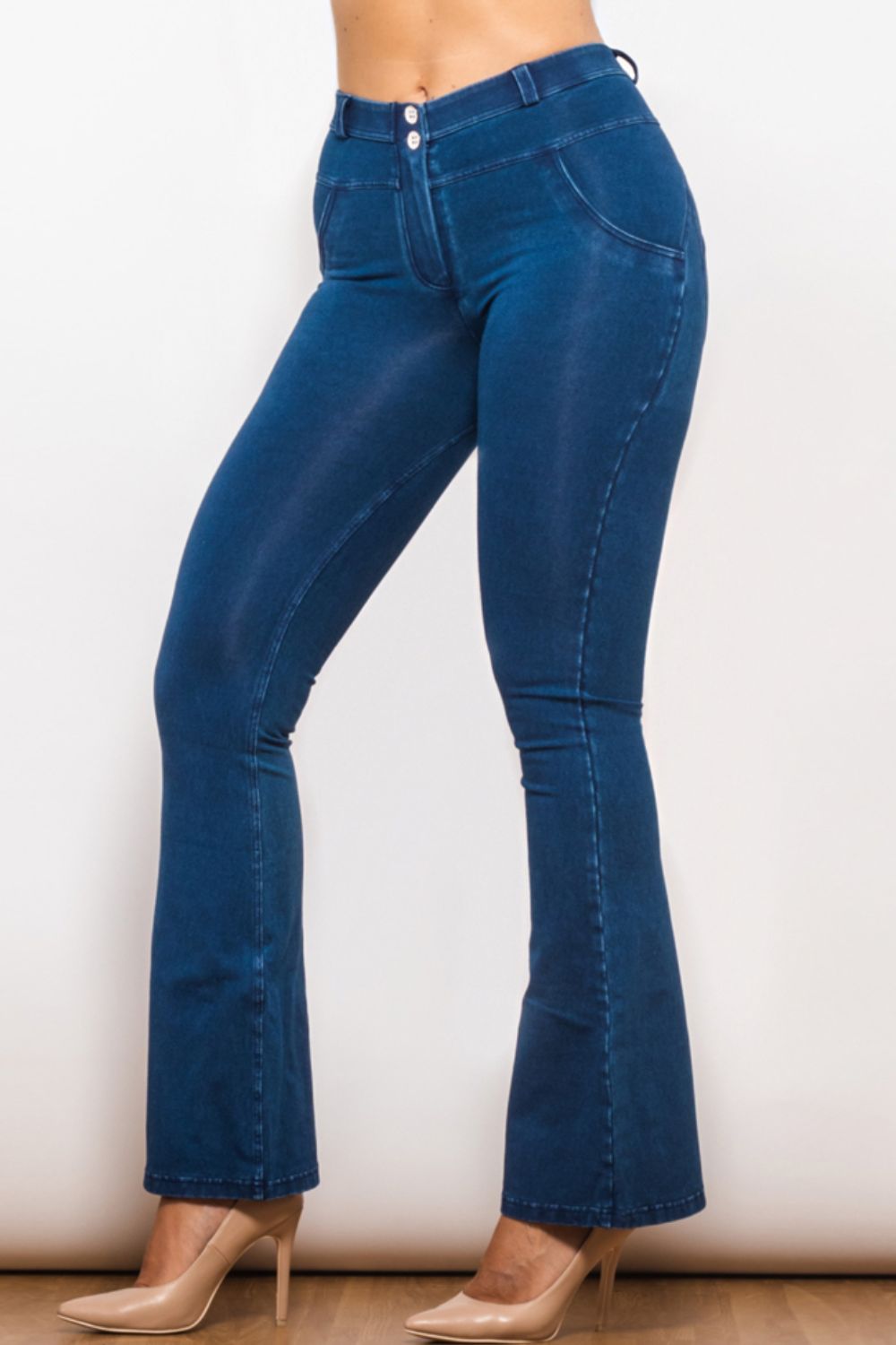 Buttoned Flare Long Jeans - Bottoms - Pants - 3 - 2024