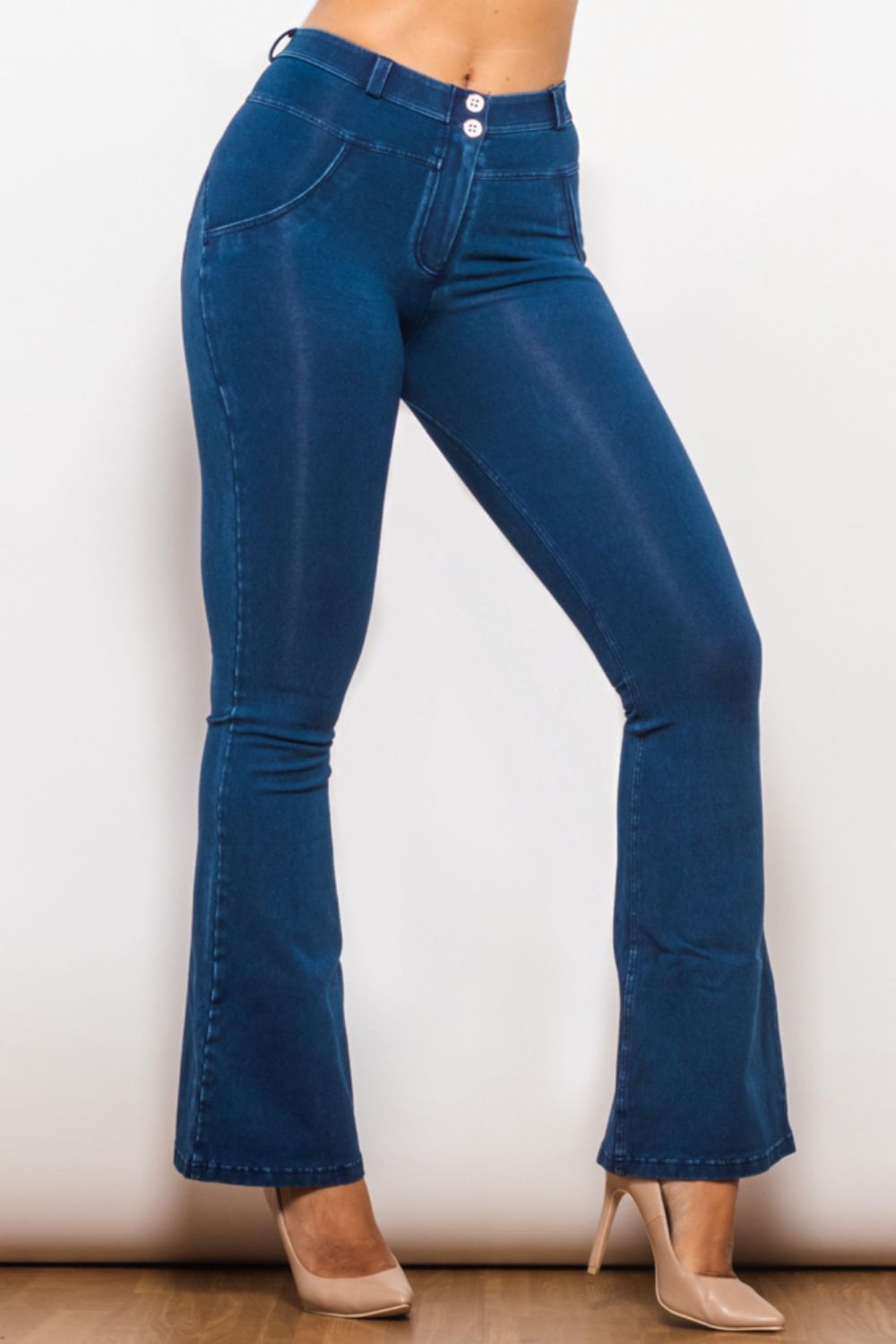 Buttoned Flare Long Jeans - Bottoms - Pants - 4 - 2024