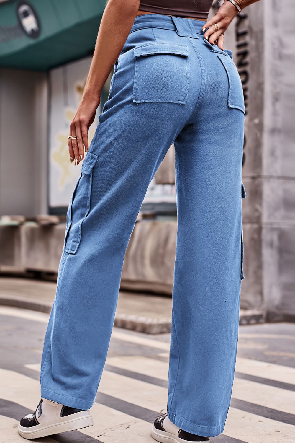 Buttoned High Waist Loose Fit Jeans - Bottoms - Pants - 8 - 2024