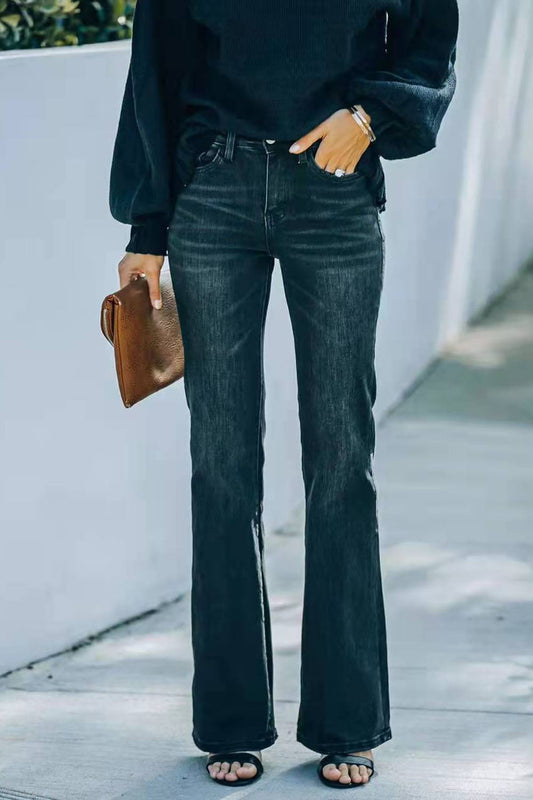 Buttoned Long Jeans - Black / S - Bottoms - Pants - 1 - 2024