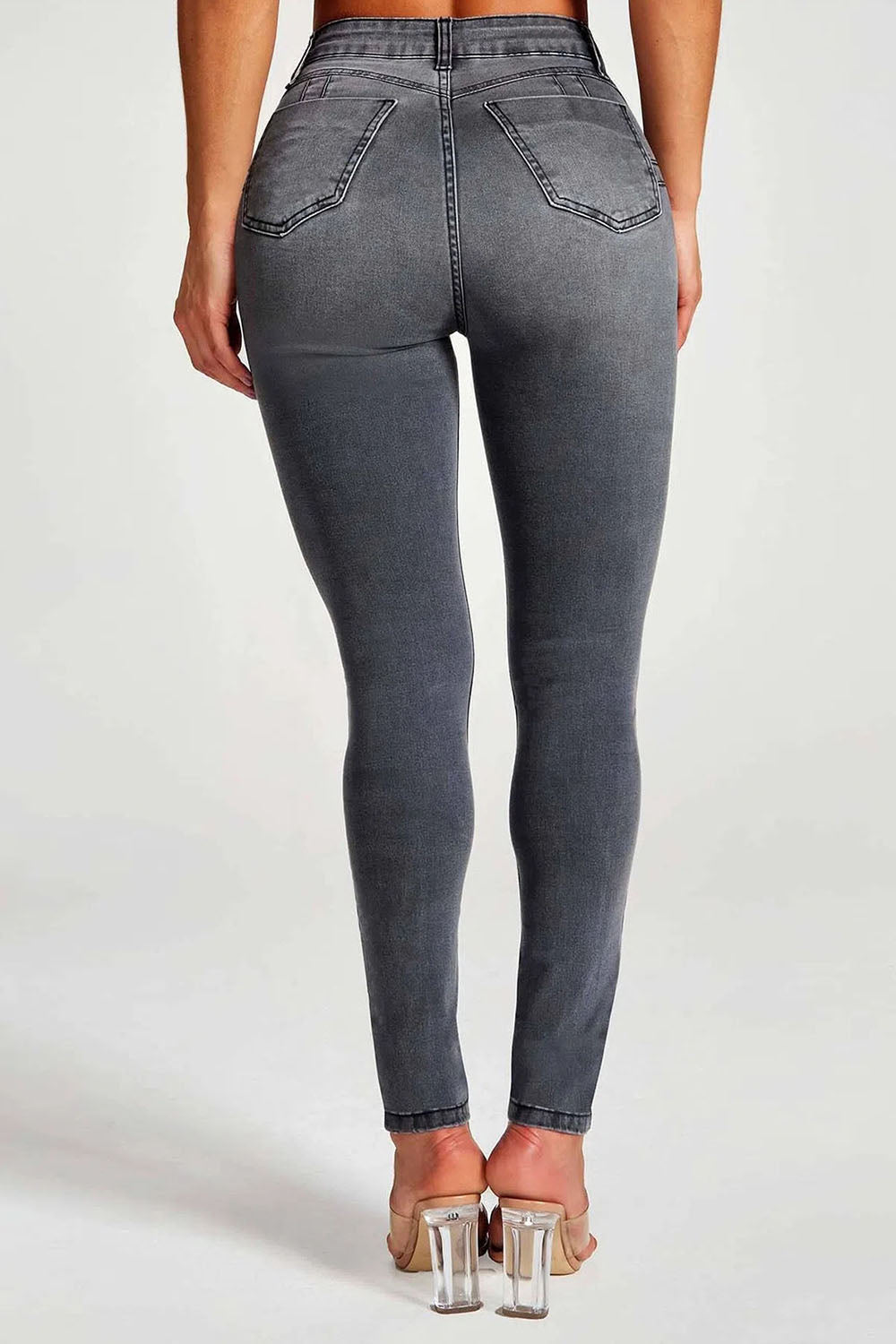 Buttoned Skinny Jeans - Bottoms - Pants - 2 - 2024