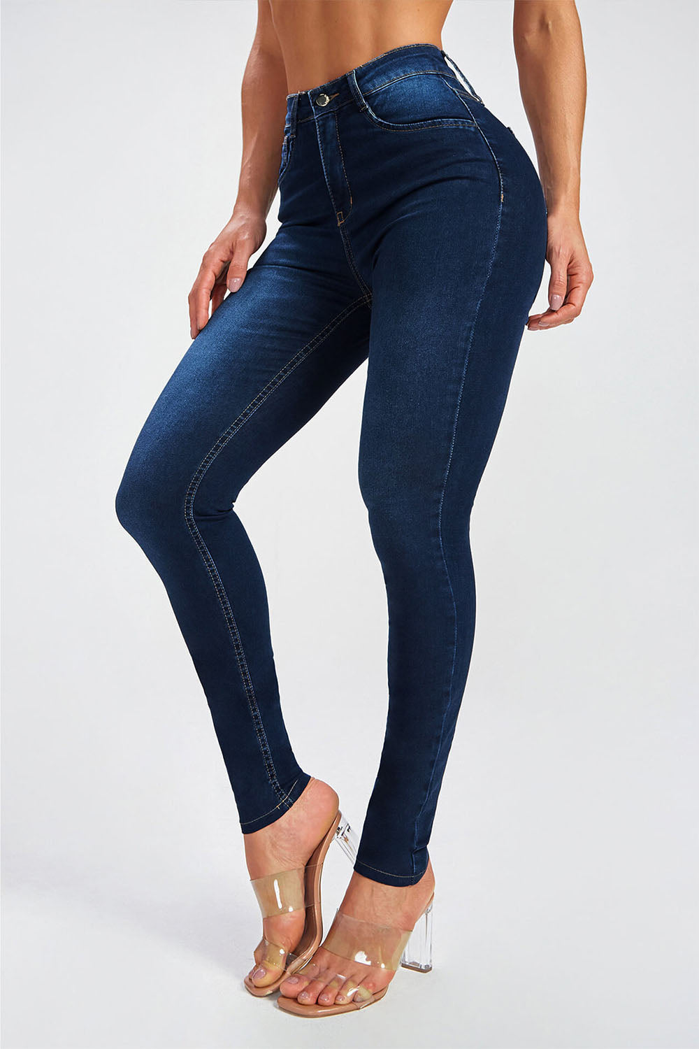Buttoned Skinny Jeans - Bottoms - Pants - 6 - 2024