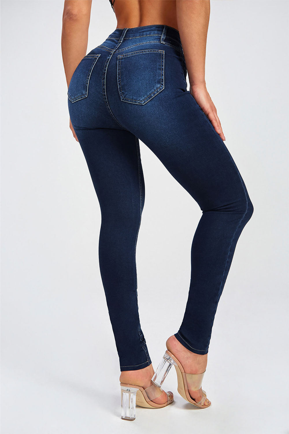 Buttoned Skinny Jeans - Bottoms - Pants - 7 - 2024