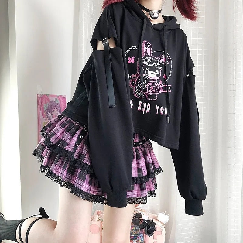 Cake Sweater and Skirt Set - Black Hoodie / XXL 65kg - Bottoms - Shirts & Tops - 6 - 2024