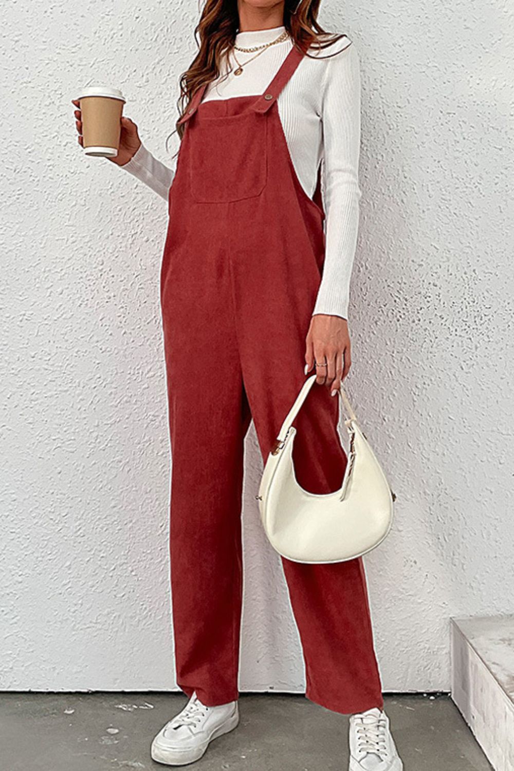 Carrying Your Love Buttoned Corduroy Overalls - Bottoms - Overalls - 3 - 2024