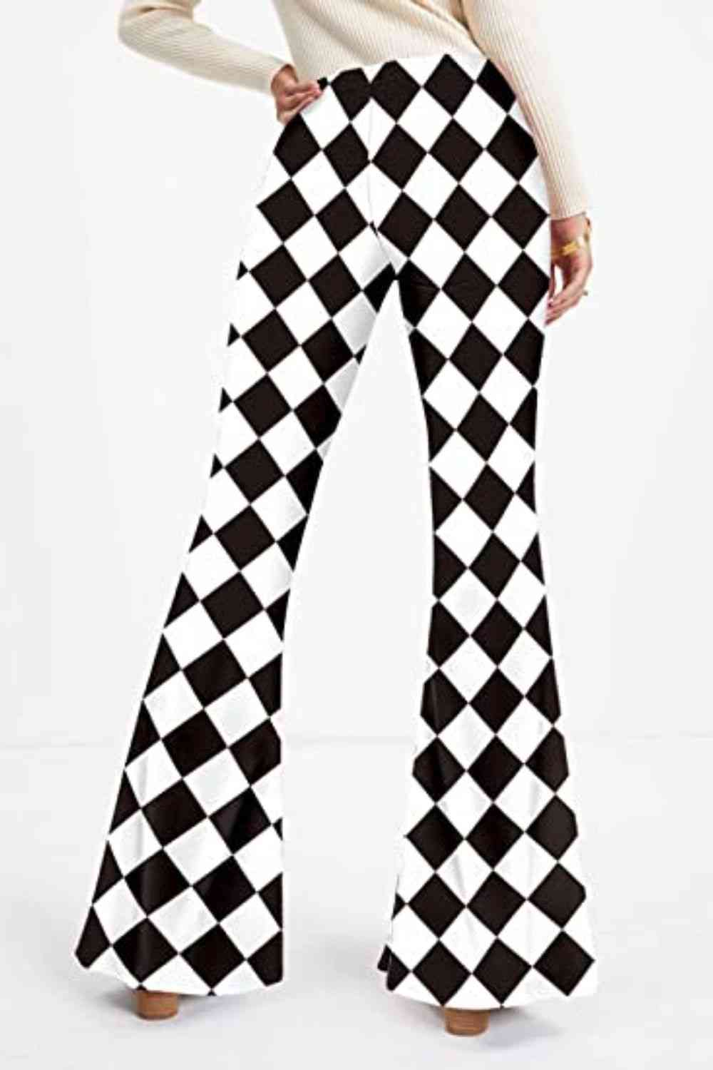 Checkered Flare Leg Pants - Bottoms - Pants - 2 - 2024