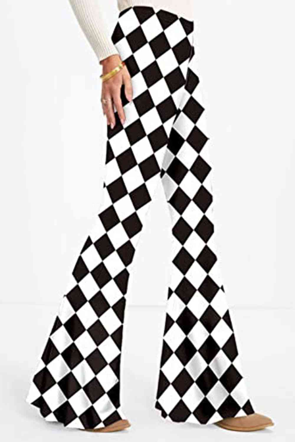 Checkered Flare Leg Pants - Bottoms - Pants - 3 - 2024