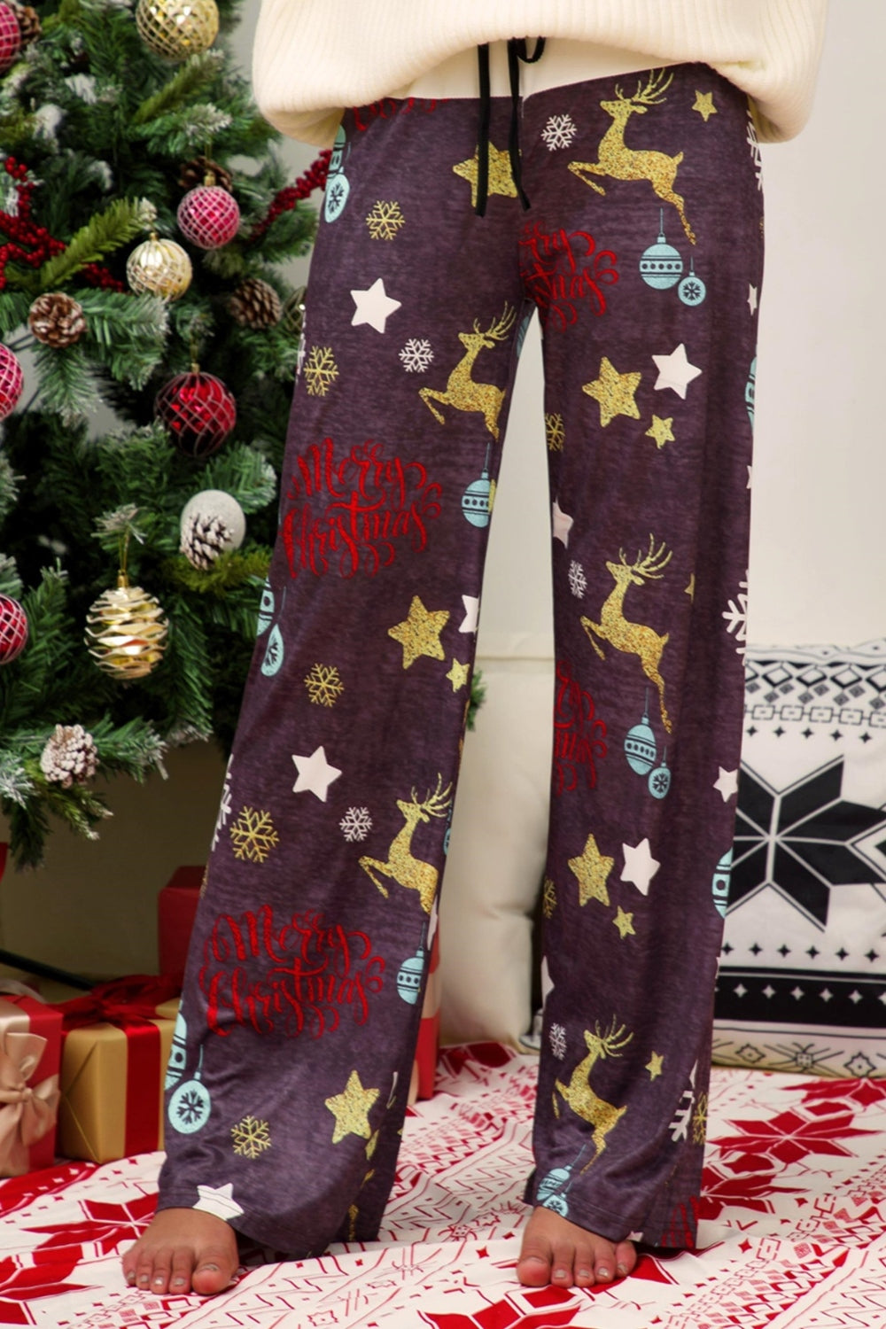 Christmas Straight Leg Pants - Purple / S - Bottoms - Pants - 8 - 2024