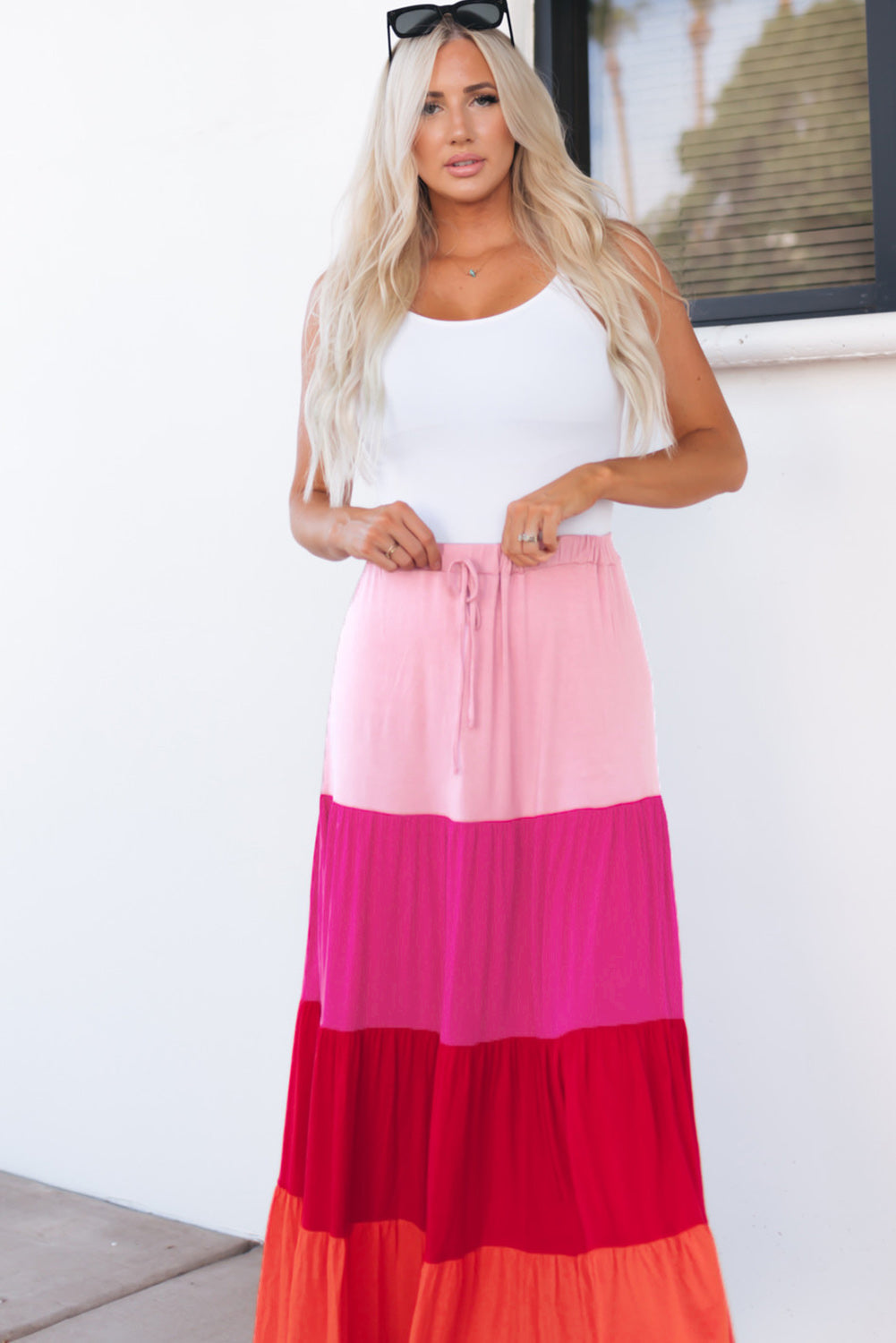 Color Block Tiered Maxi Skirt - Bottoms - Skirts - 6 - 2024