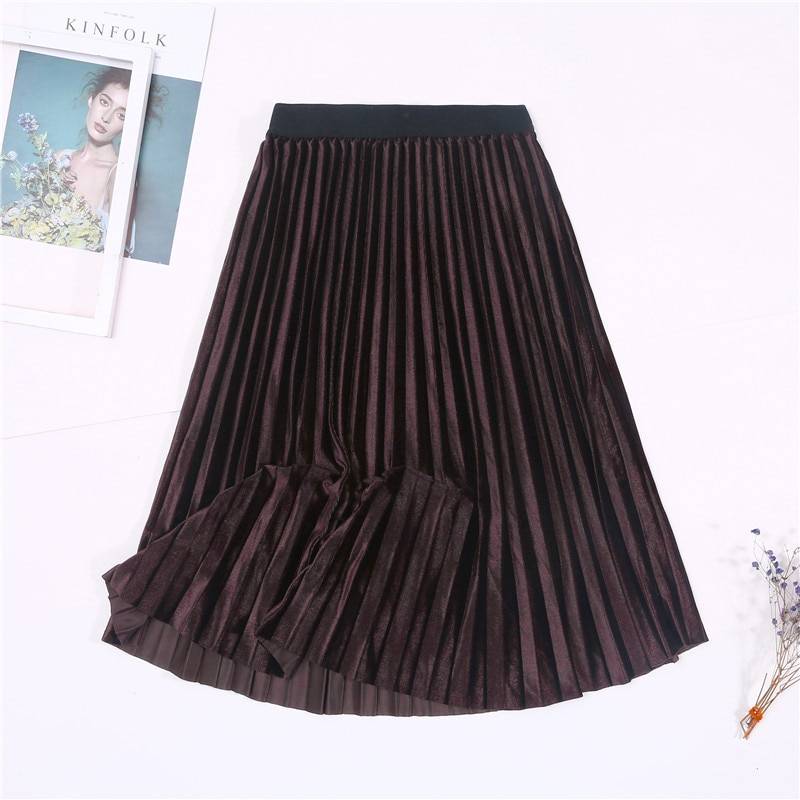 Colorful Pleated Skirt - Brown / One Size - Bottoms - Skirts - 19 - 2024