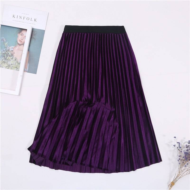 Colorful Pleated Skirt - Purple / One Size - Bottoms - Skirts - 24 - 2024