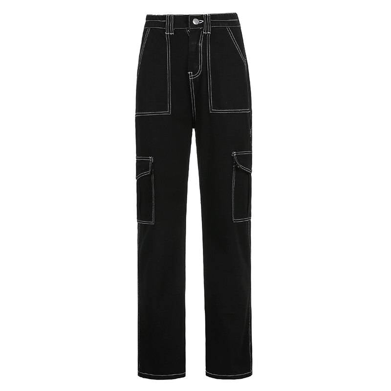 Contrast Stitch Cargo Jeans - Bottoms - Pants - 5 - 2024
