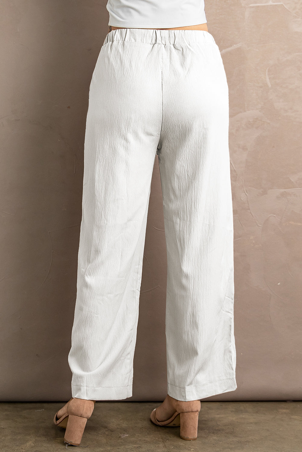 Crinkled Wide Leg Pants - Bottoms - Pants - 9 - 2024