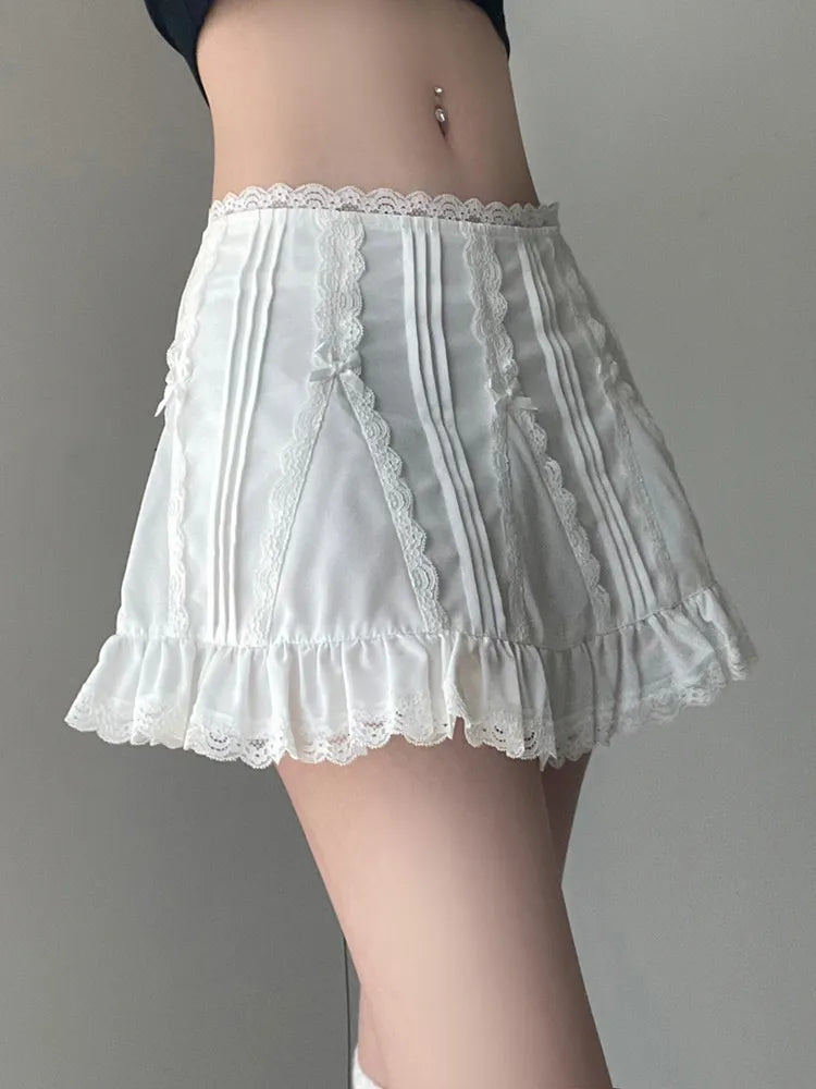 Cute Ruffle White Mini Skirt - Bottoms - Mini Skirts - 1 - 2024