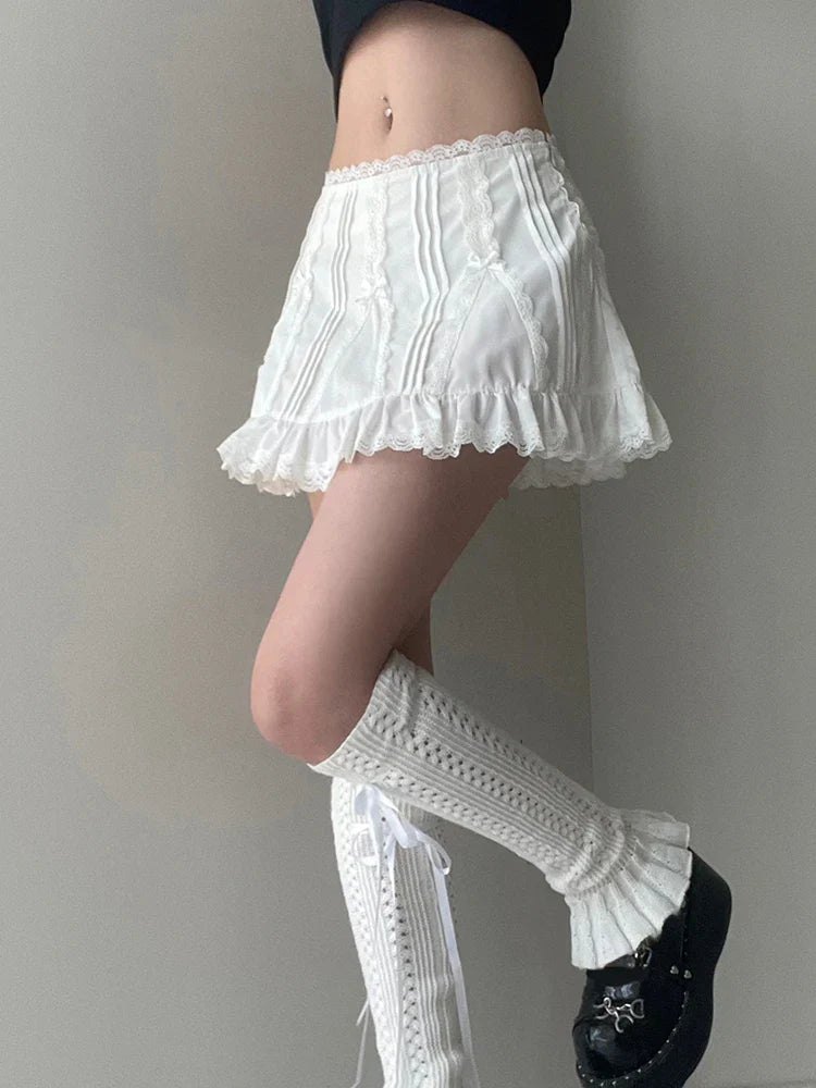 Cute Ruffle White Mini Skirt - Bottoms - Mini Skirts - 4 - 2024