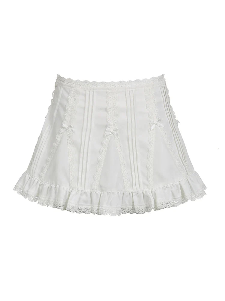 Cute Ruffle White Mini Skirt - Bottoms - Mini Skirts - 5 - 2024