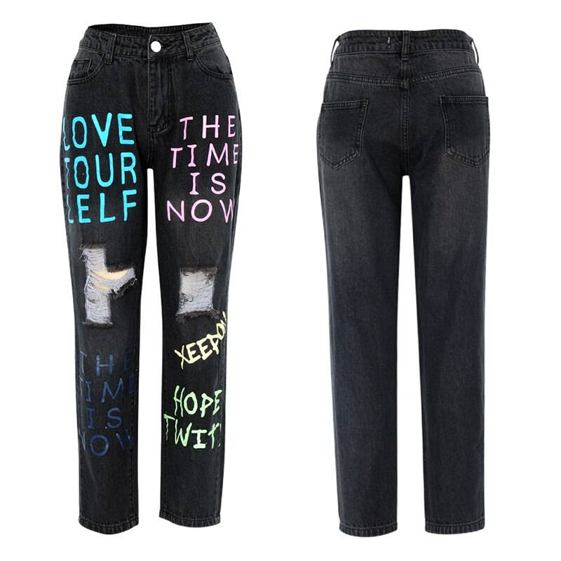 Denim Graffiti Jeans - Black / XL - Bottoms - Clothing - 15 - 2024